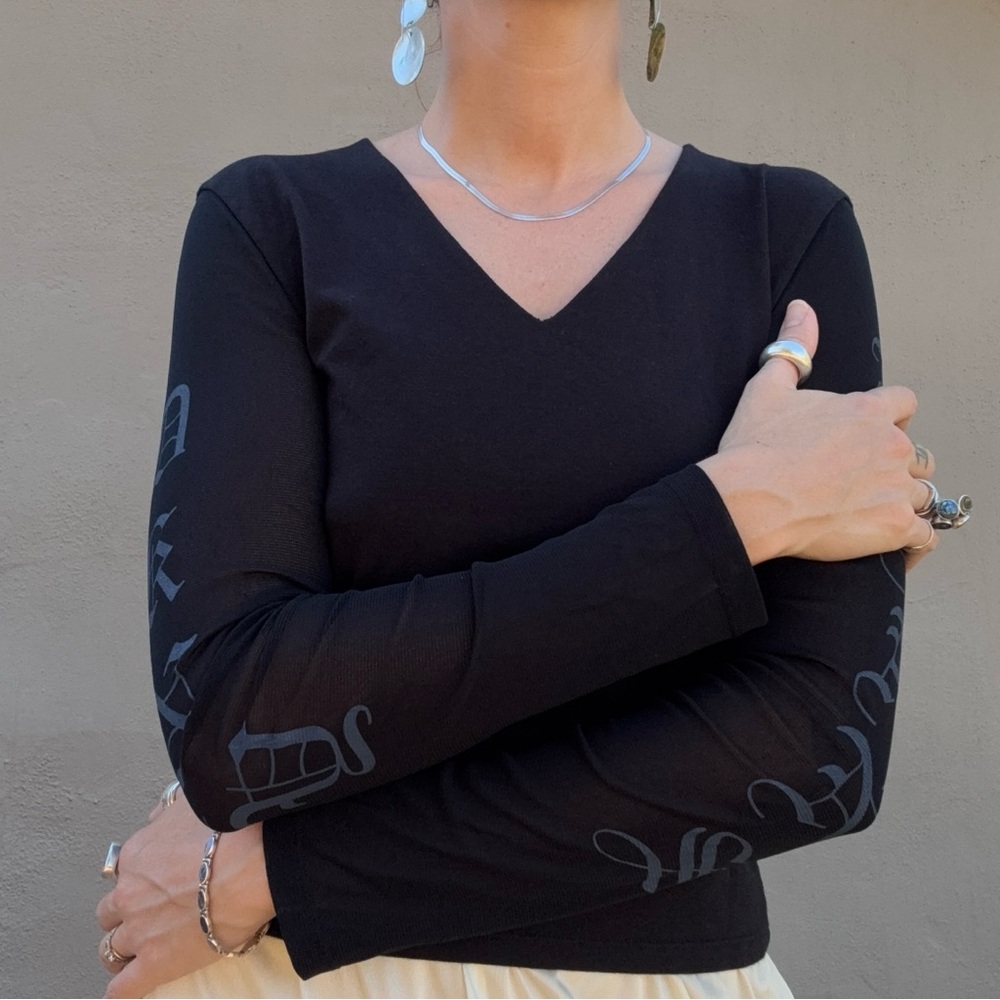 Vintage Y2K DKNY Jeans Mesh Long Sleeve Top